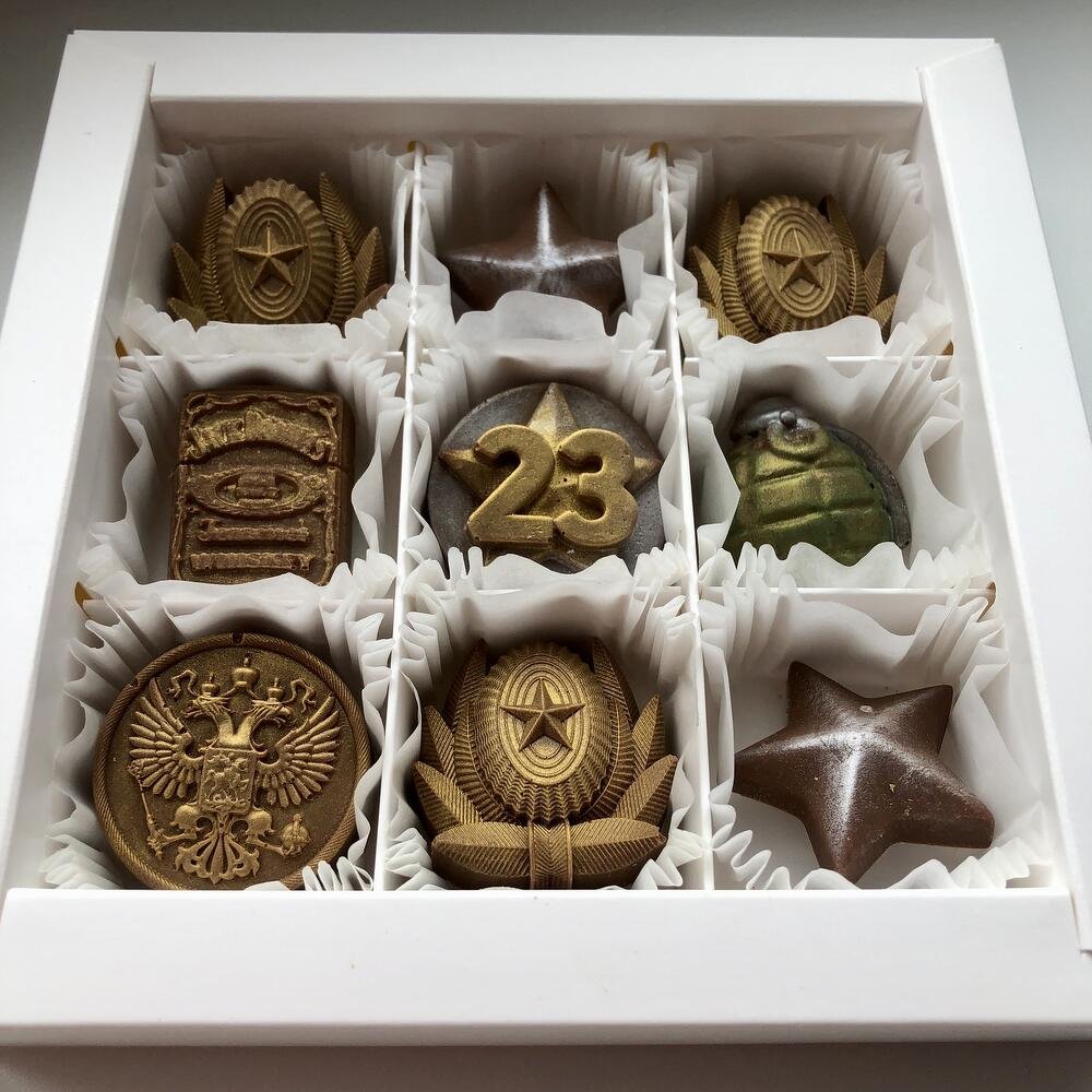 Шоколад ручной работы на 23 февраля набор для коллег