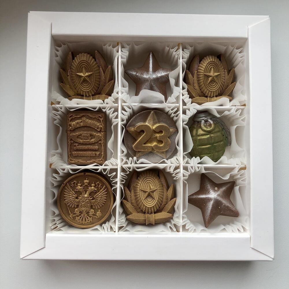 Шоколад ручной работы на 23 февраля набор для коллег