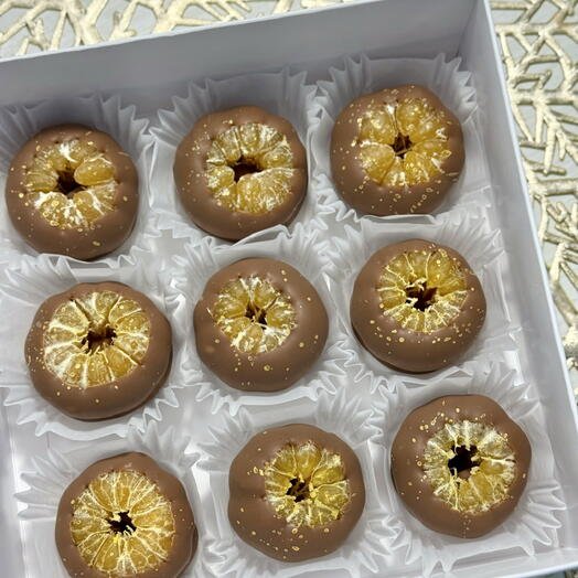 Мандарины в бельгийском шоколаде 9 штук