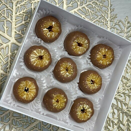 Мандарины в бельгийском шоколаде 9 штук