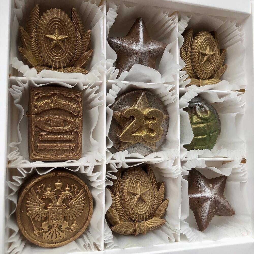 Шоколад ручной работы на 23 февраля набор для коллег