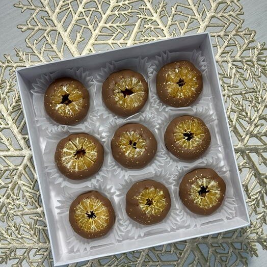Мандарины в бельгийском шоколаде 9 штук